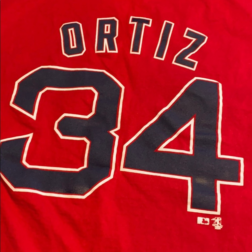 David Ortiz XL Red Sox Tee, Name & Number on back